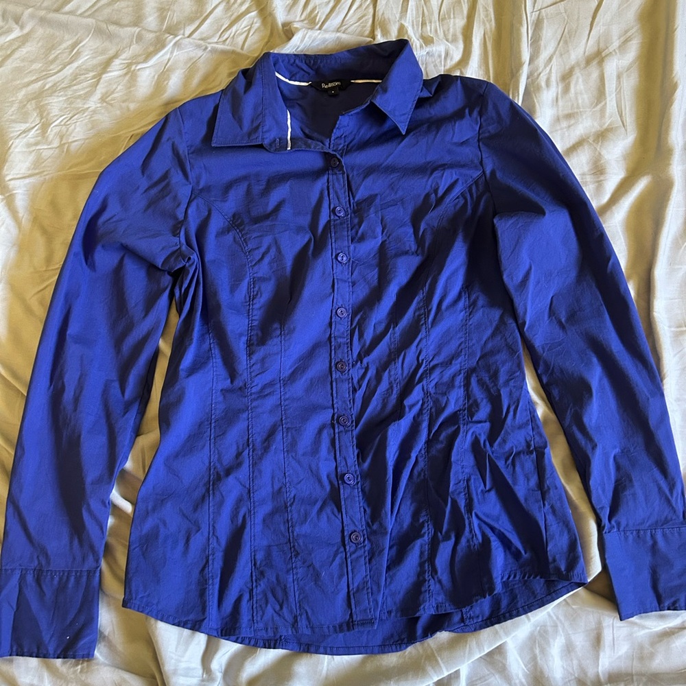 Reitmans Navy Blue Collared Button Down Shirt Circa Late 2000s